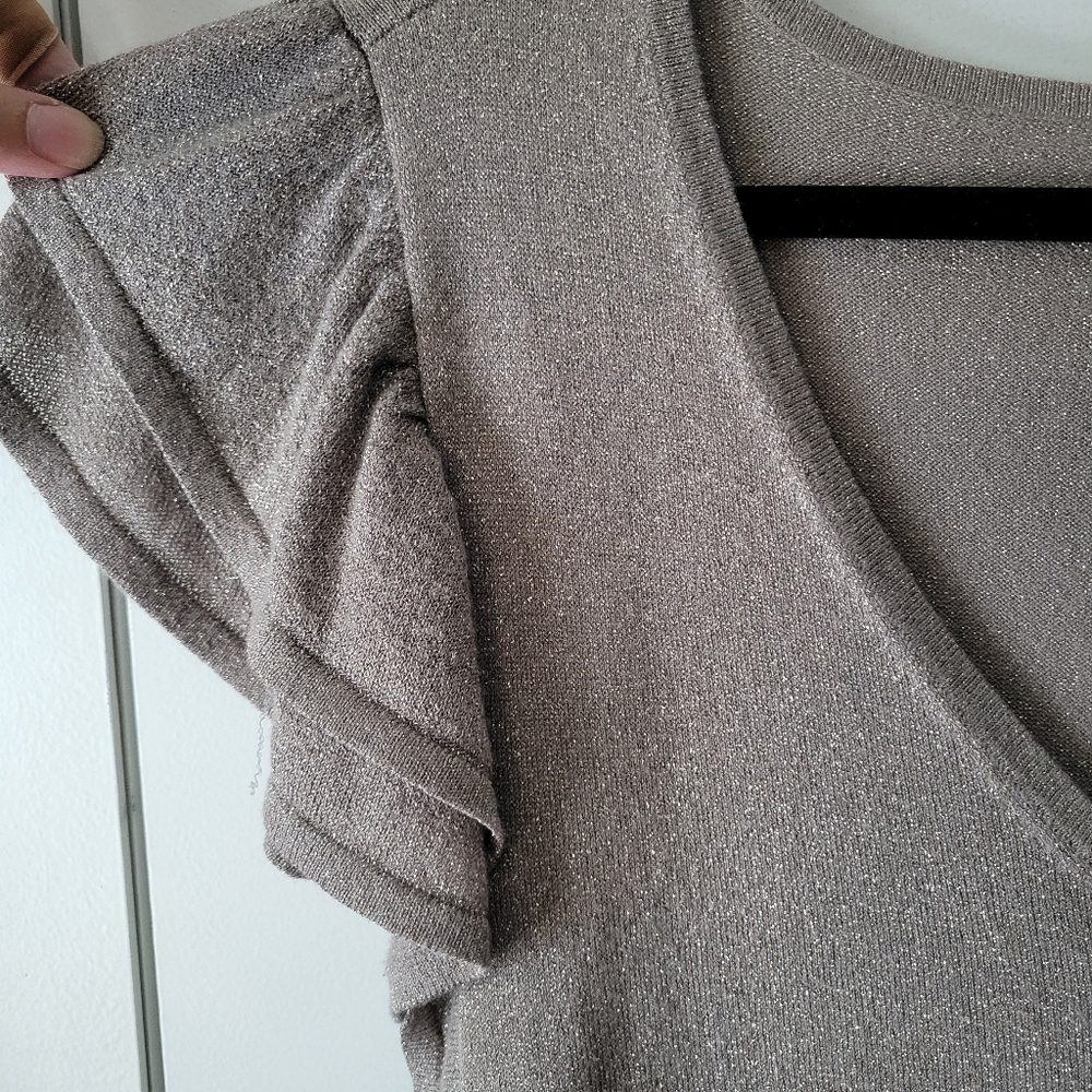 Express Design Studio Sparkly Ruffle Sweater - image 3